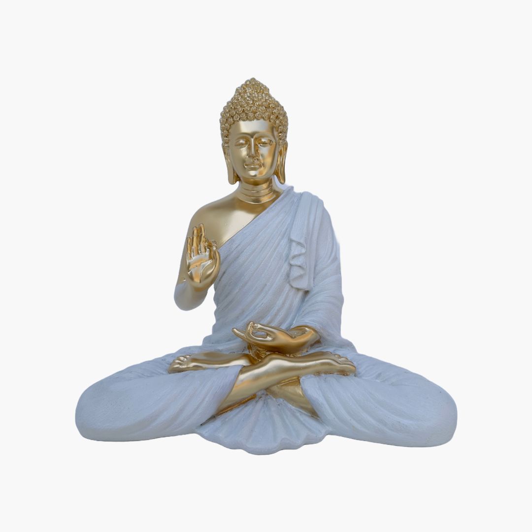 Buddha Statue, Gold White