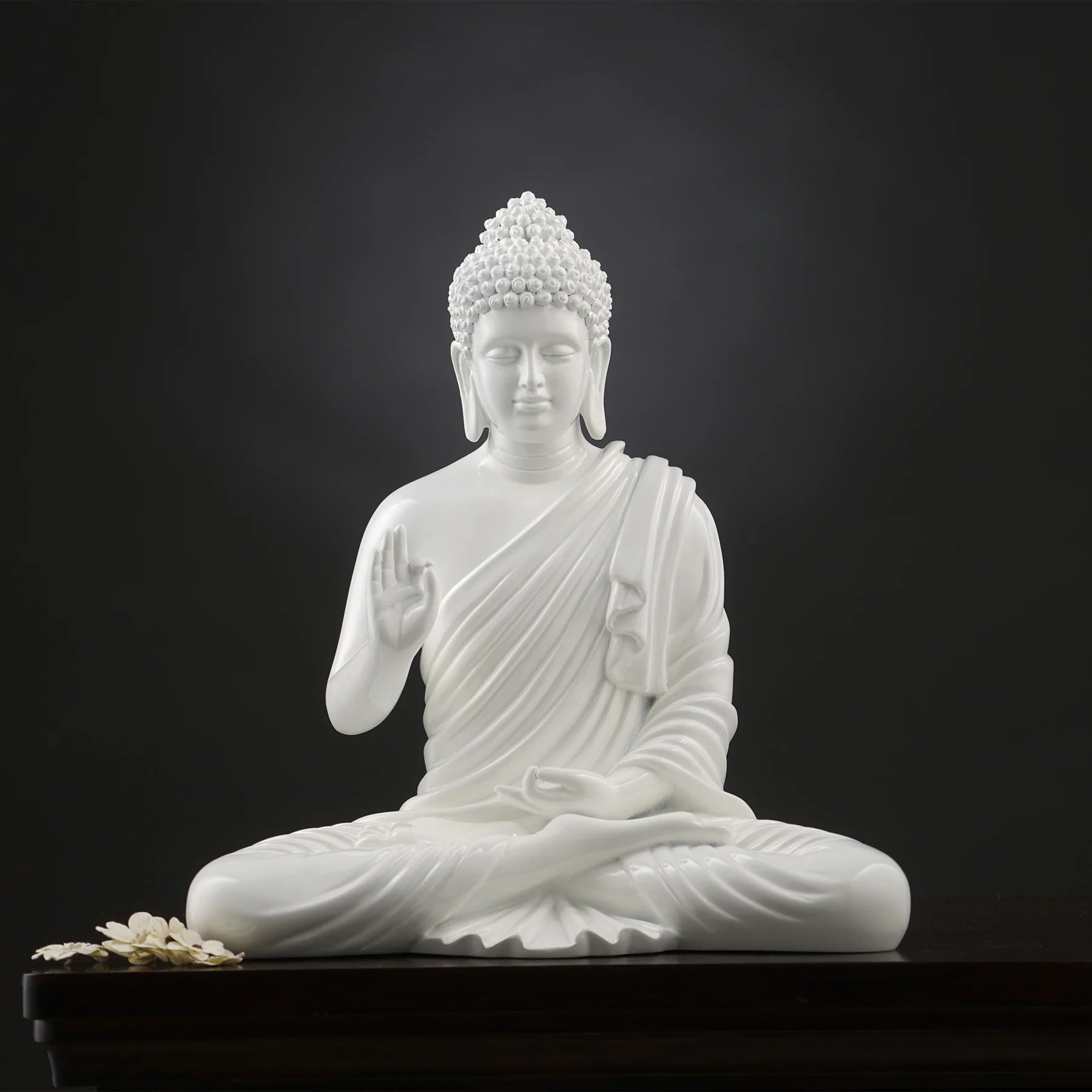 Buddha Statue Glossy White