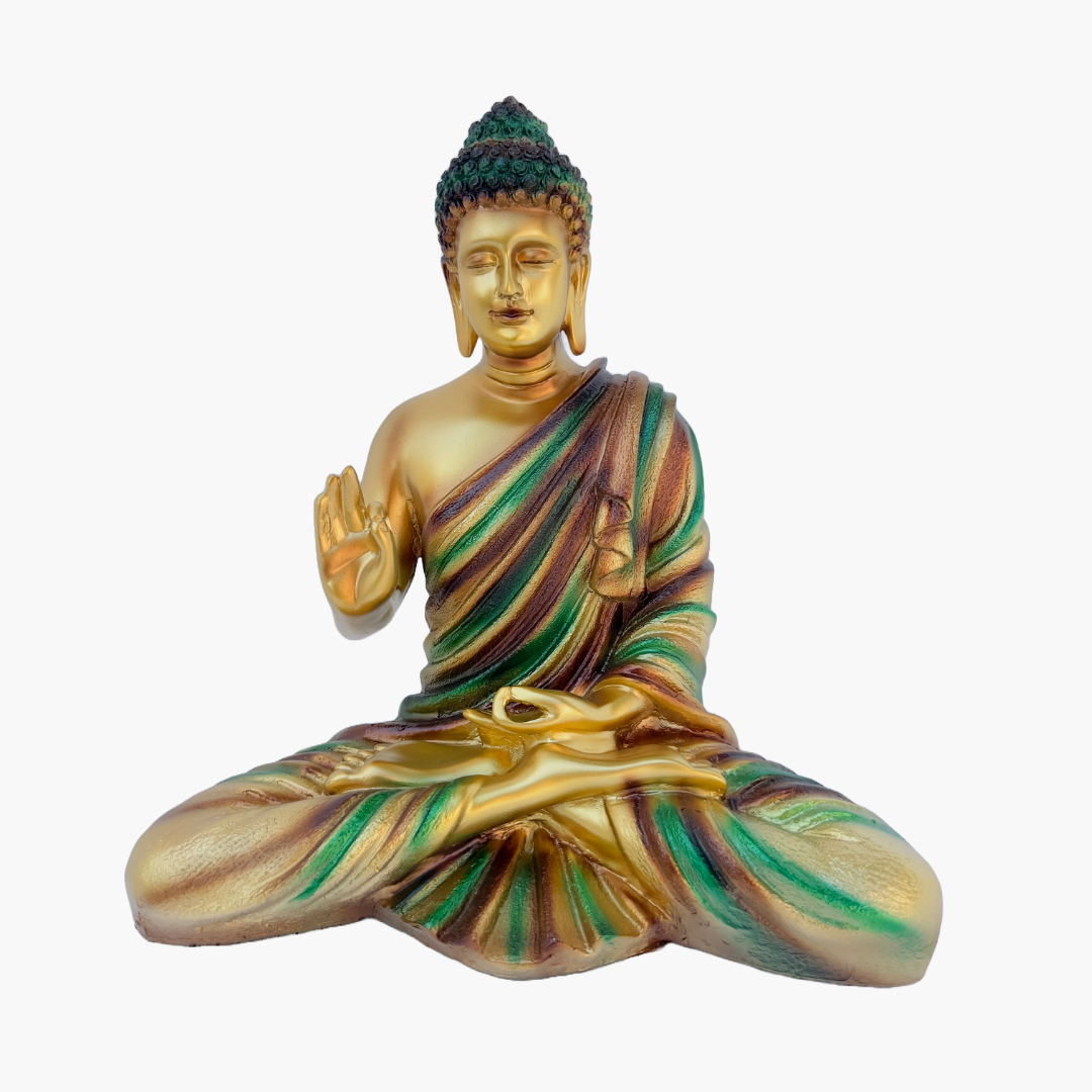 Buddha Statue, Brass Gold Finish