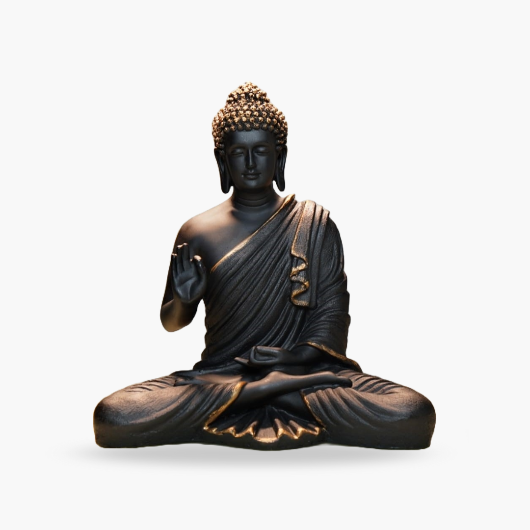 Buddha Statue Black Gold