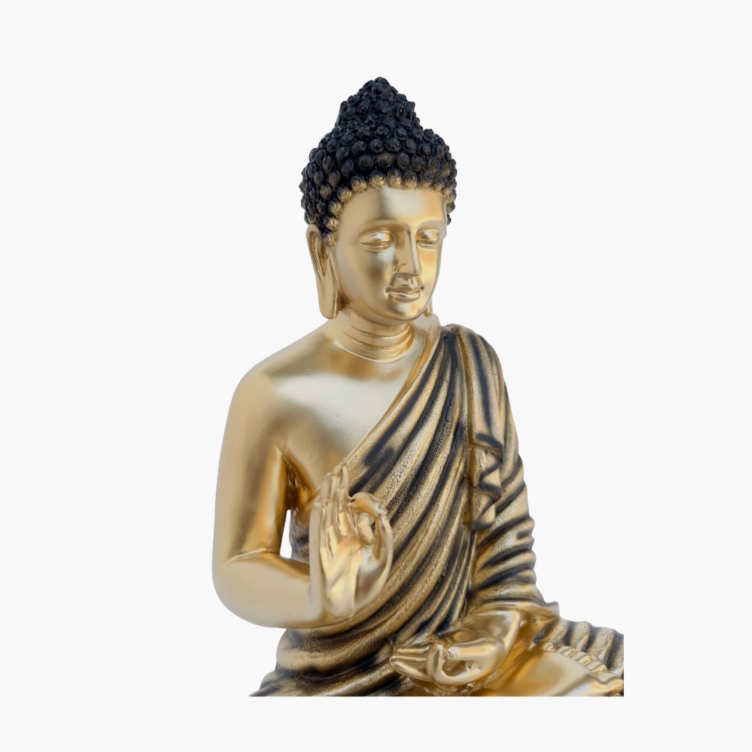 Buddha Statue, Gold Black Accent