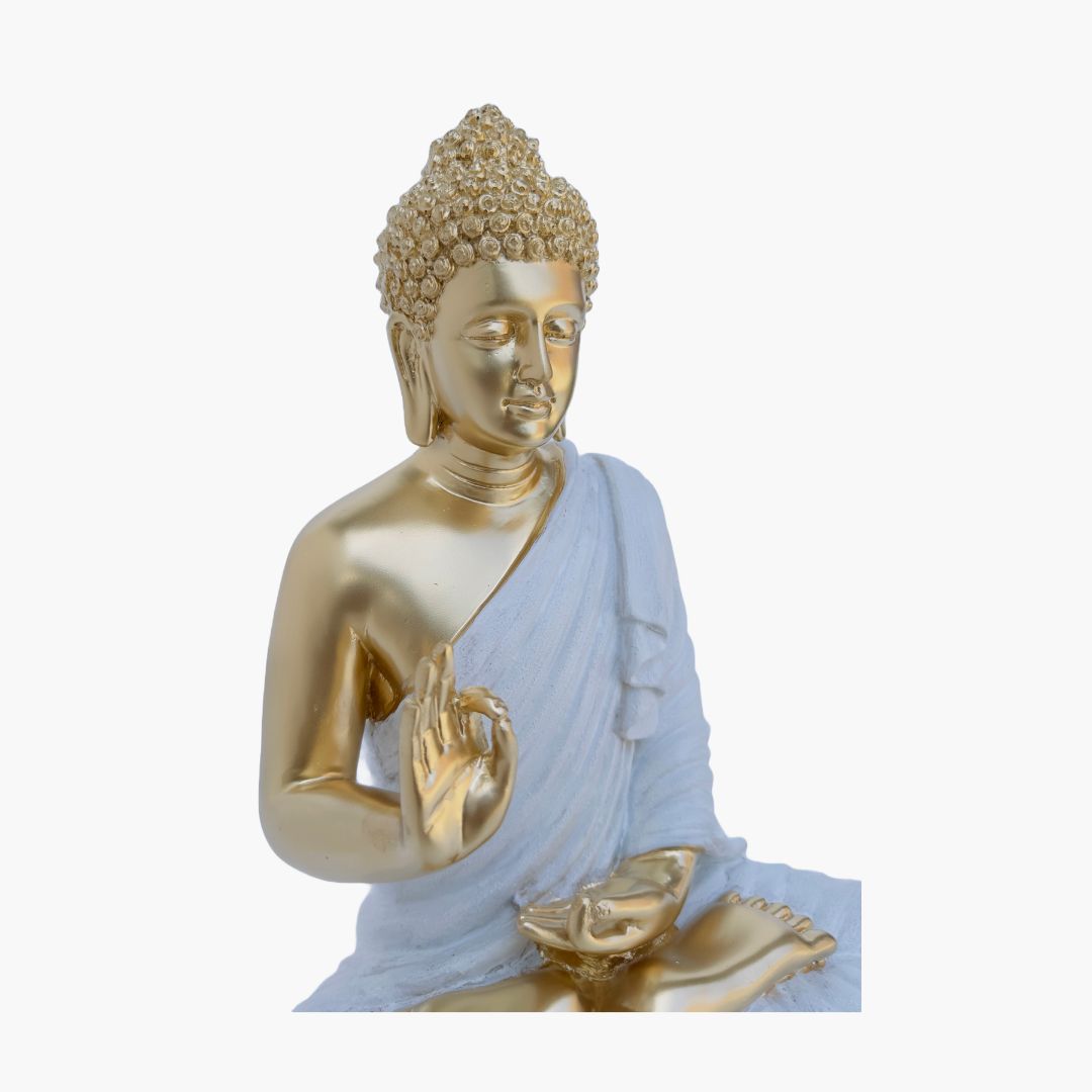Buddha Statue, Gold White
