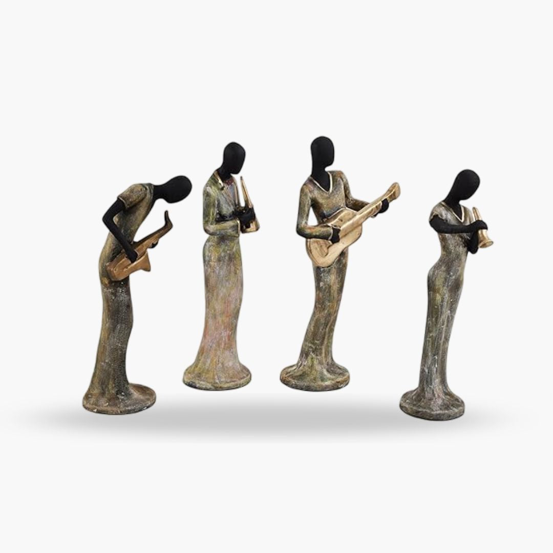 Musical Ladies, Set Of 4 Banjo Lady