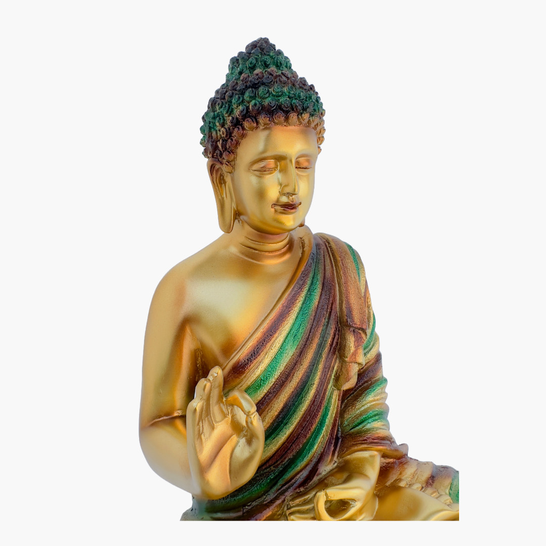 Buddha Statue, Brass Gold Finish