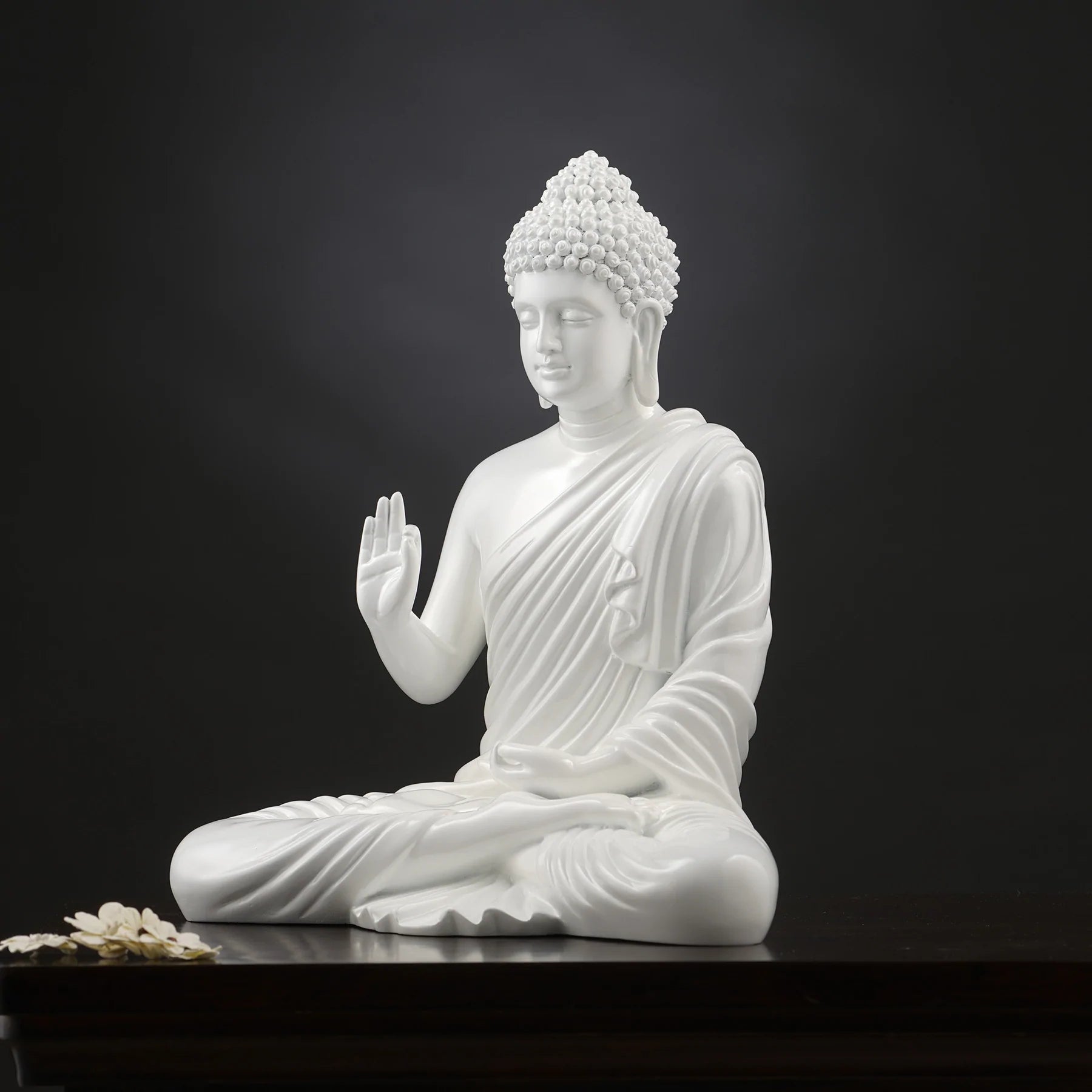 Buddha Statue Glossy White
