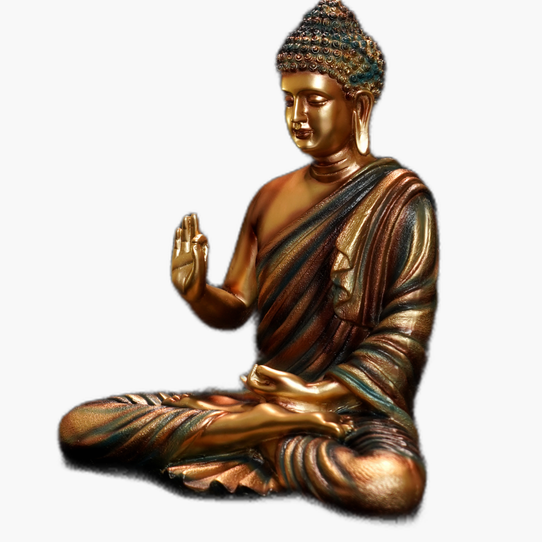 Buddha Statue, Brass Gold Finish