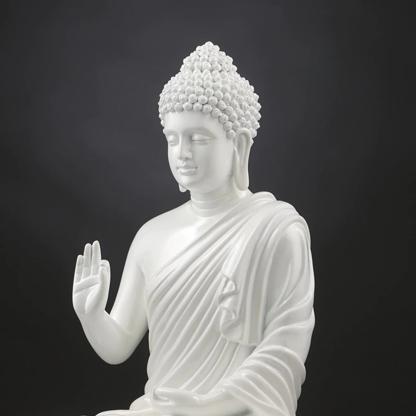 Buddha Statue Glossy White