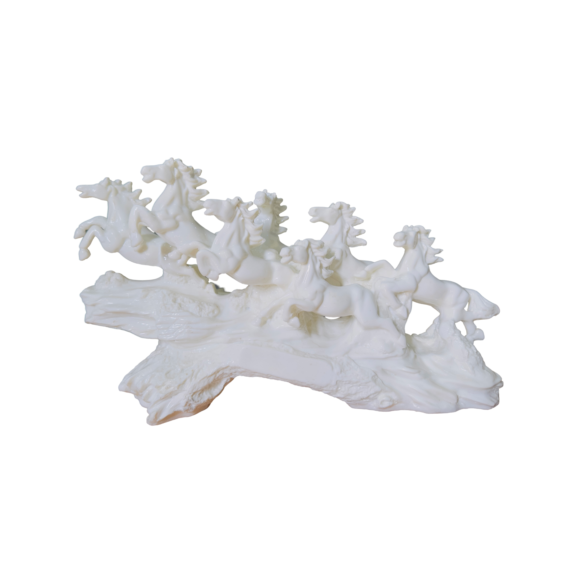 7 Running Horse Statue (White Marble)