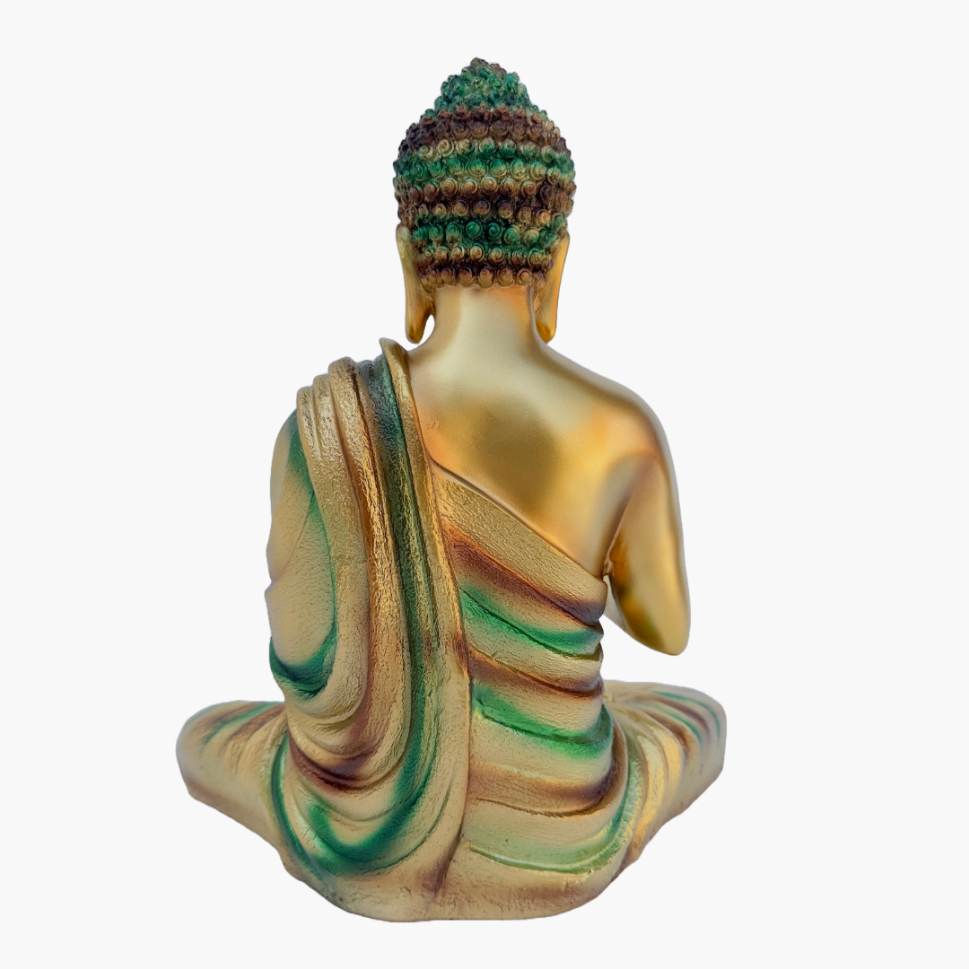 Buddha Statue, Brass Gold Finish