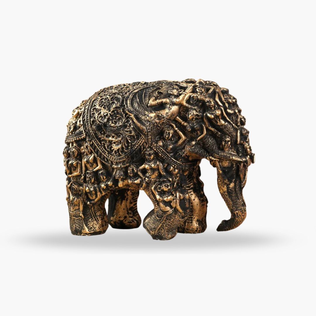 Lady Elephant Statue Gold