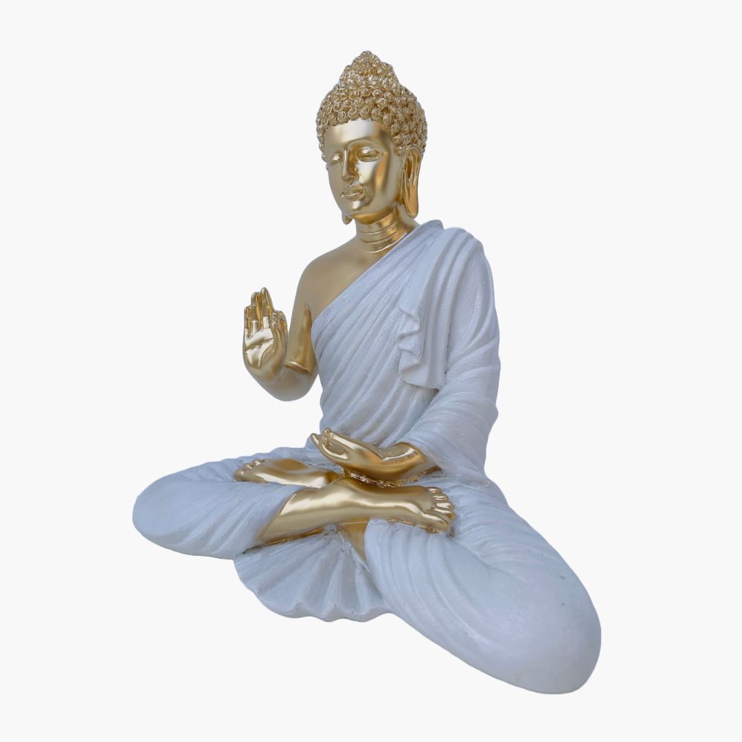 Buddha Statue, Gold White