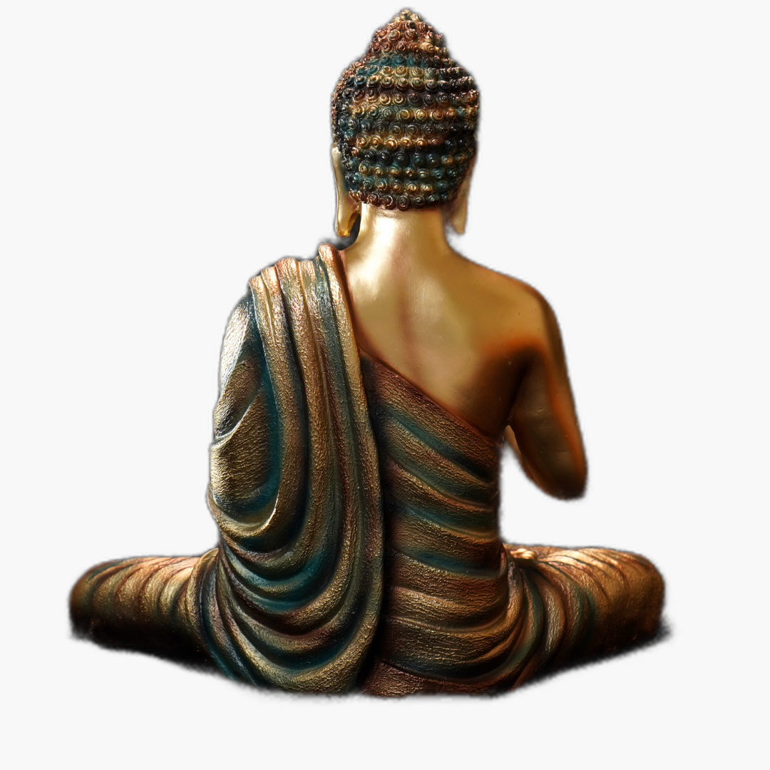 Buddha Statue, Brass Gold Finish