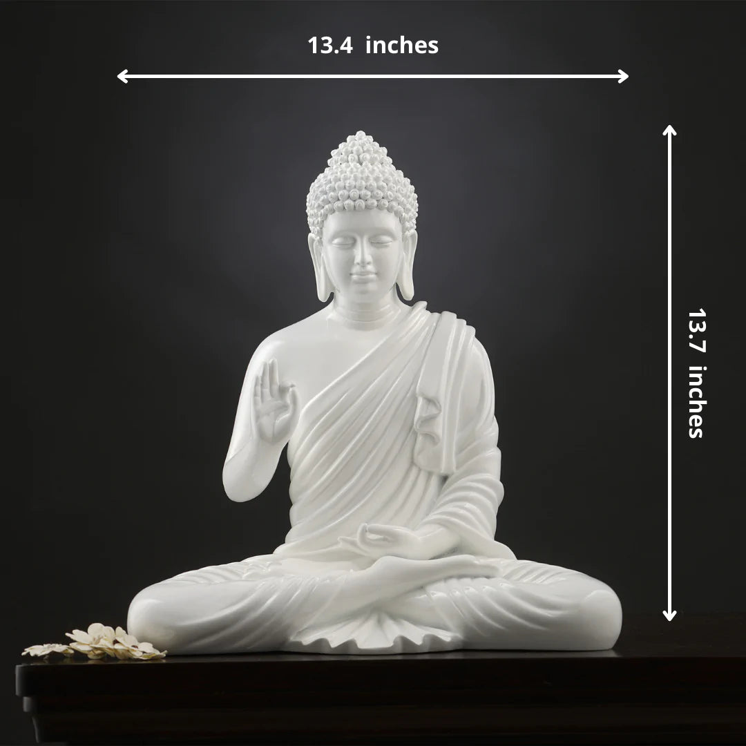 Buddha Statue Glossy White