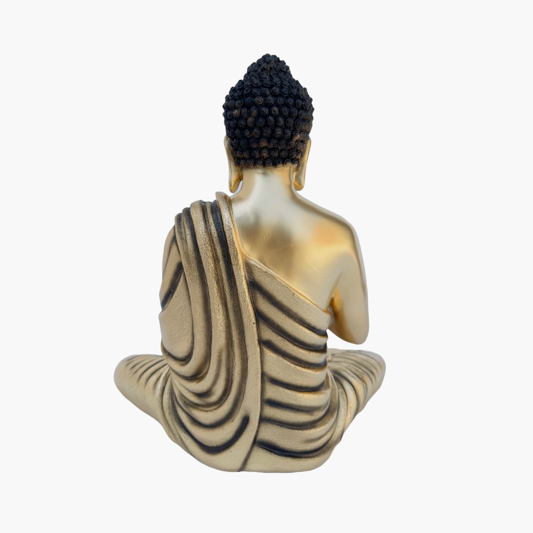 Buddha Statue, Gold Black Accent