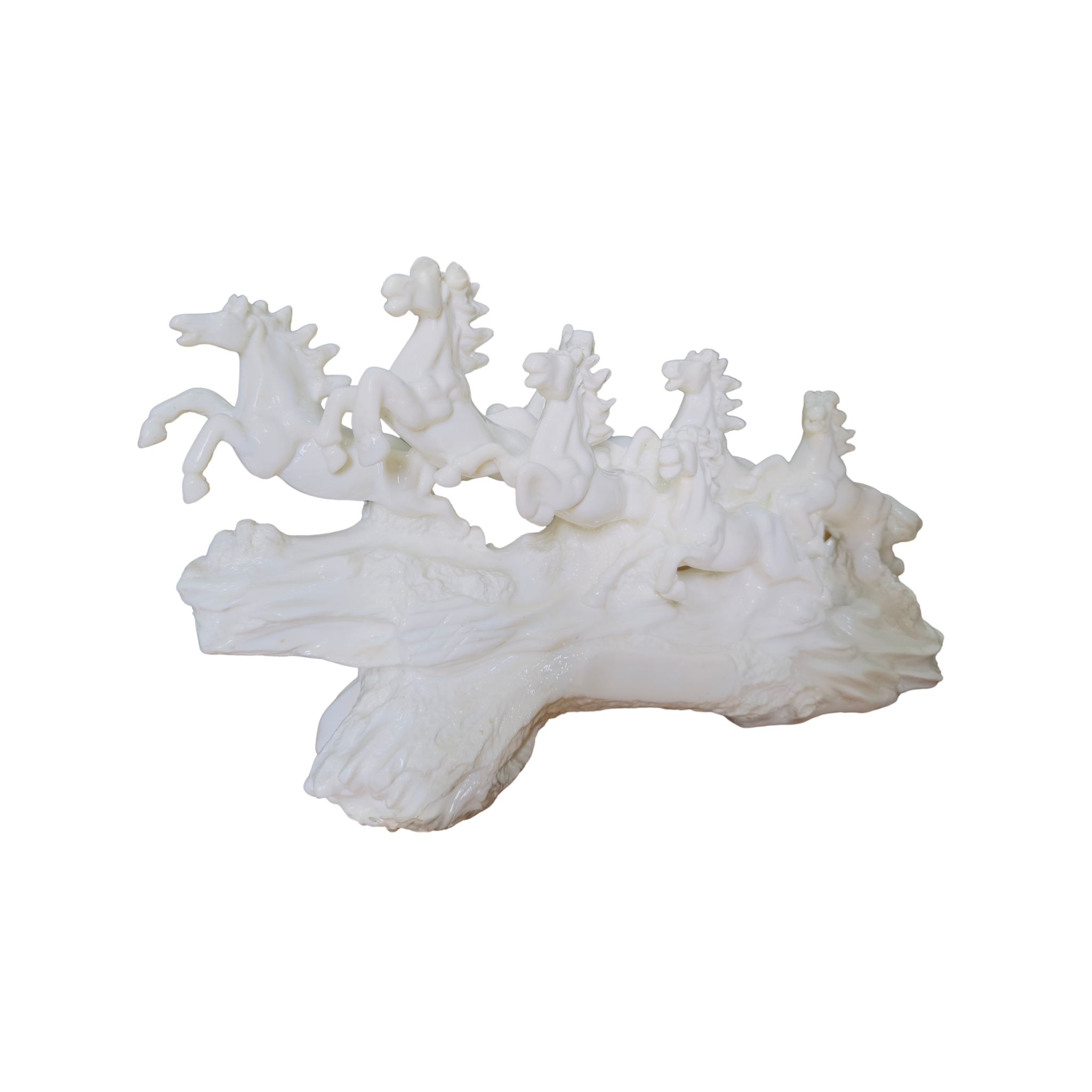 7 Running Horse Statue (White Marble)