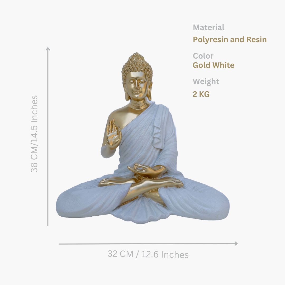 Buddha Statue, Gold White