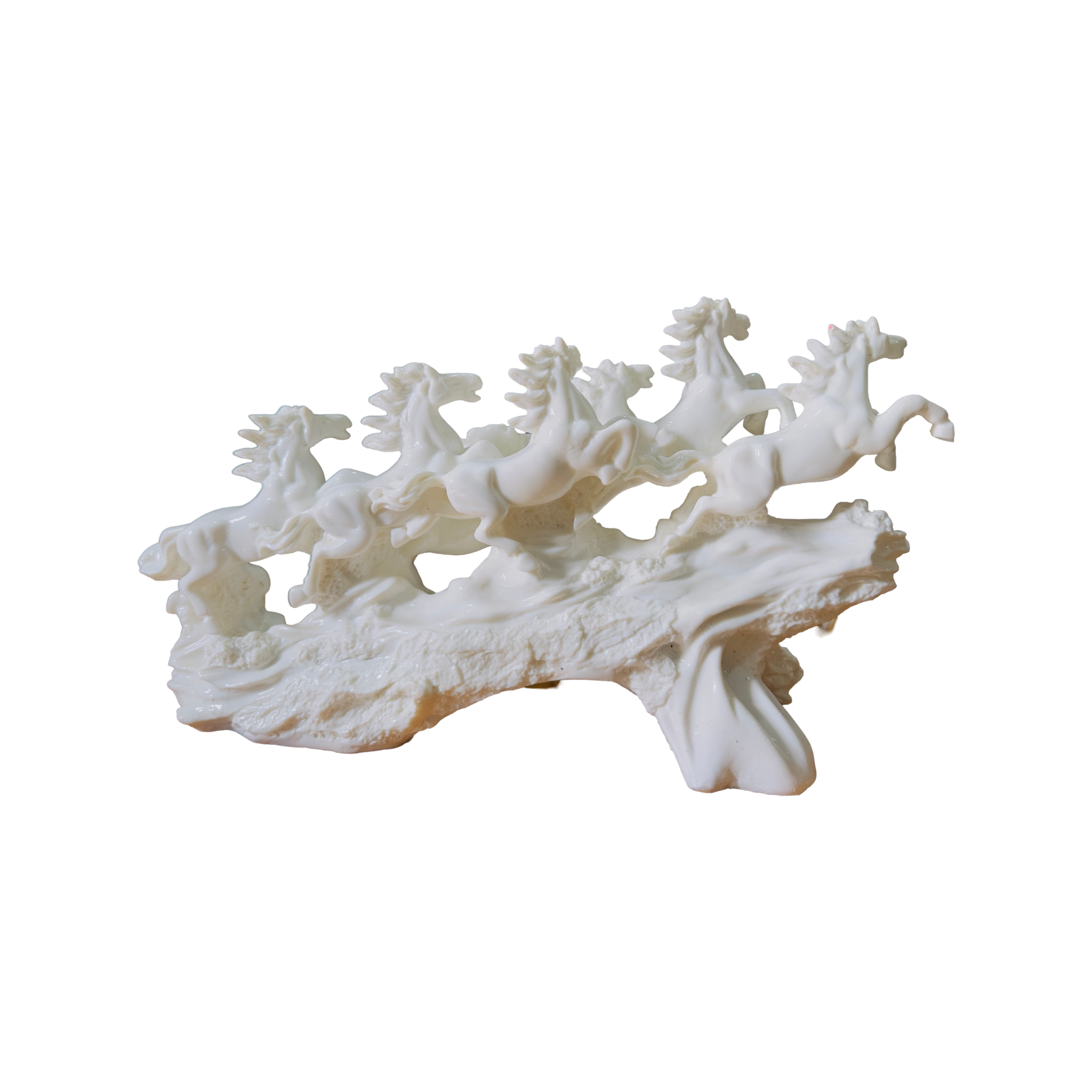 7 Running Horse Statue (White Marble)
