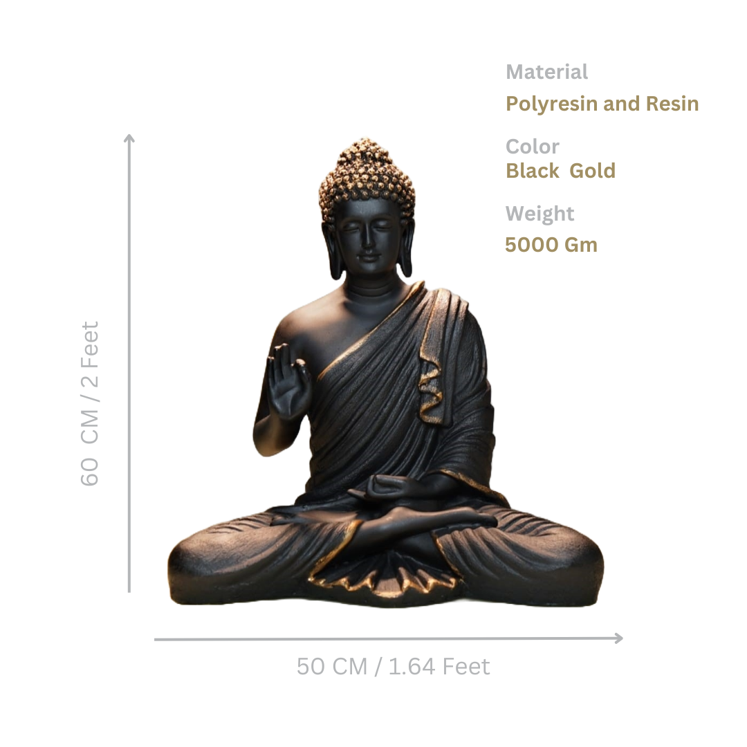Buddha Statue Black Gold