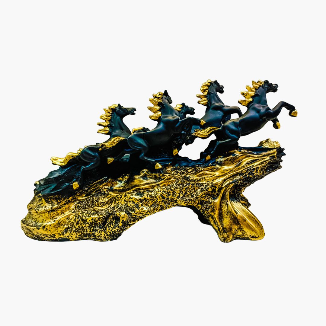 7 Running Horse Statue (Black)