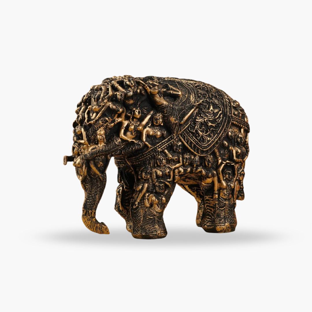 Lady Elephant Statue Gold