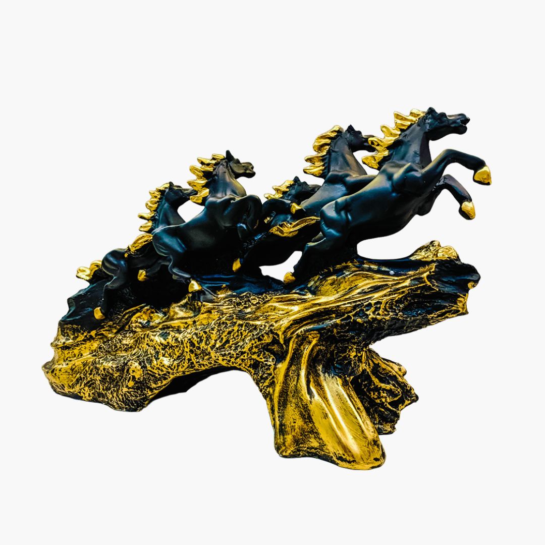 7 Running Horse Statue (Black)
