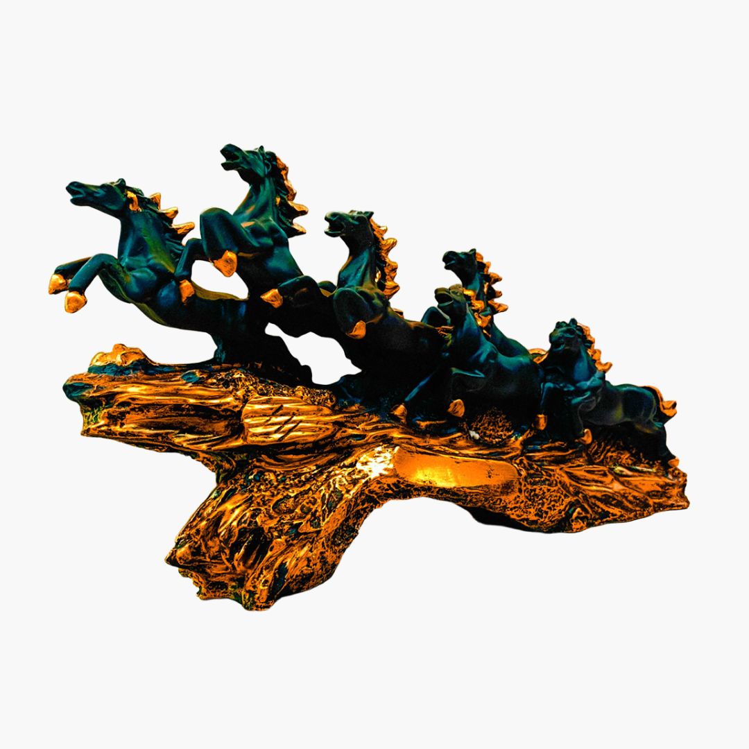 7 Running Horse Statue (Black)