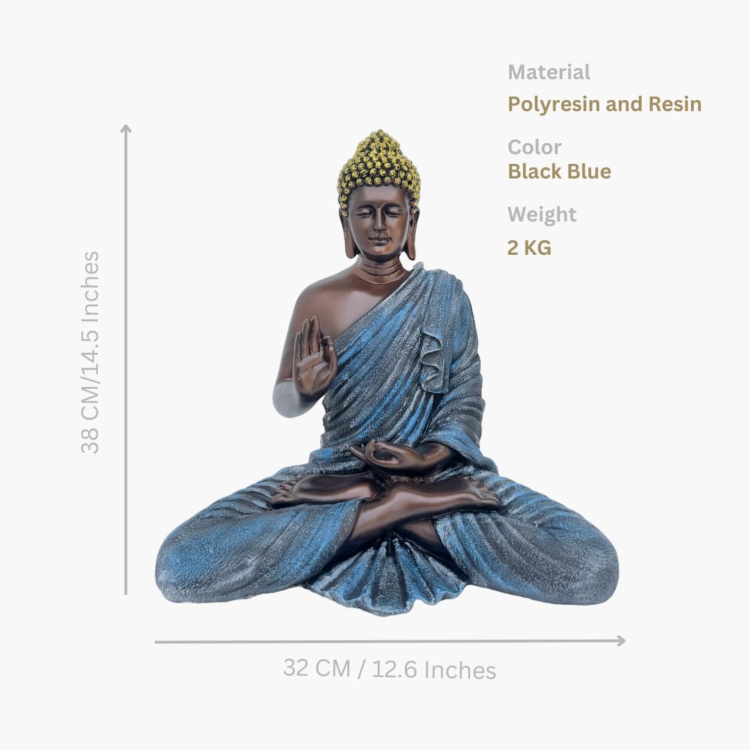 Buddha Statue, Black Blue