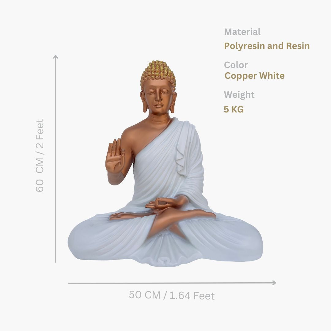 Buddha Statue Copper white