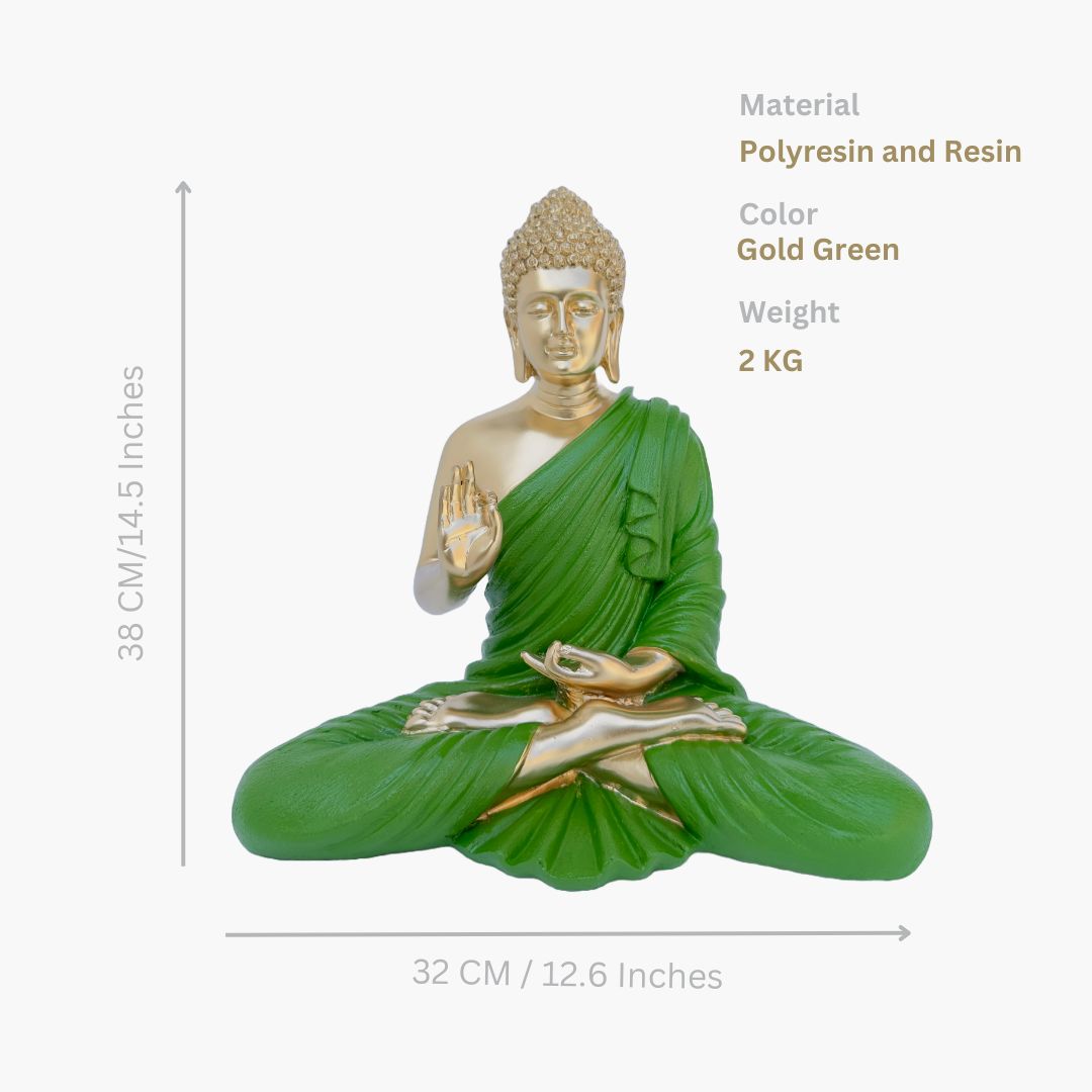 Buddha Statue, Gold Green