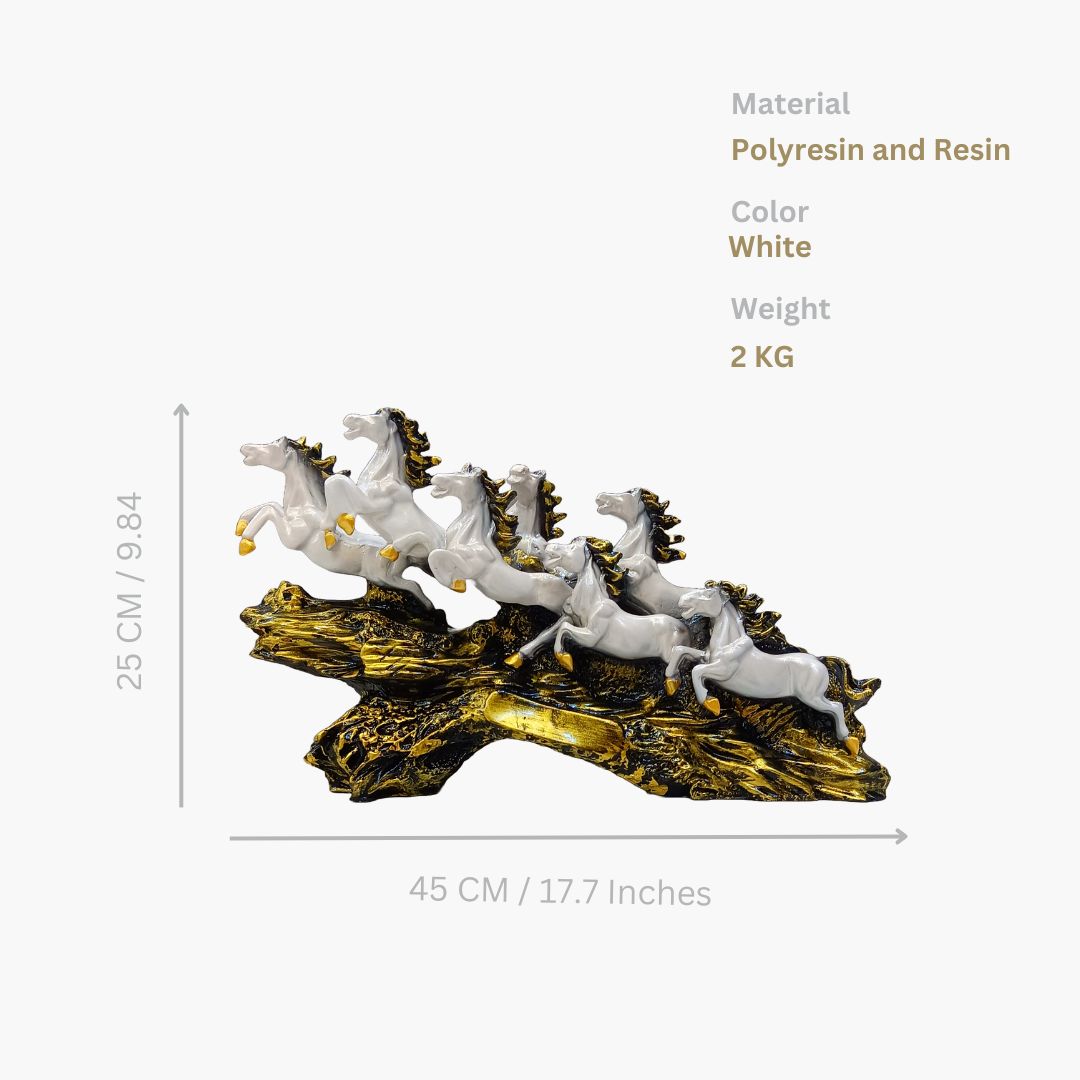 7 Running Horse Statue (White)